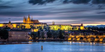 Prague Castle and Charles Bridge by Night