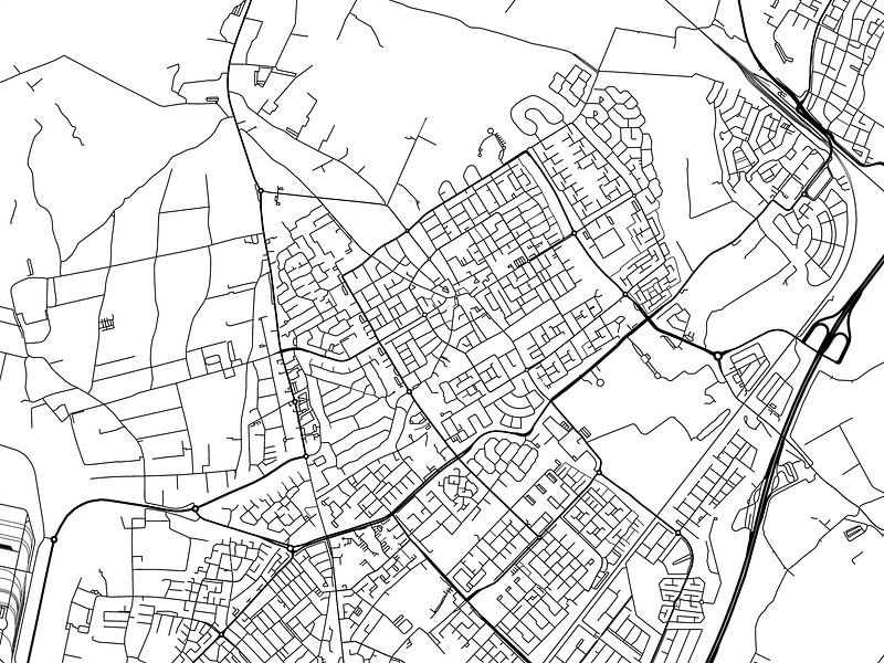 Karte von Heemskerk in Schwarz ud Weiss von De Kaartenwinkel