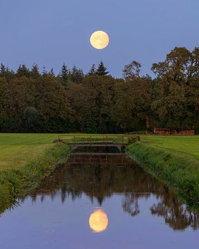Full moon with reflection, Netherlands
