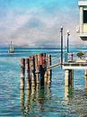 Ferry and Yacht with Ferry Terminal Umbria by Dorothy Berry-Lound thumbnail