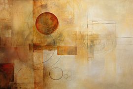 Abstrakt in Erdtönen – Beruhigendes geometrisches Gemälde von Joriali Abstrakte Kunst
