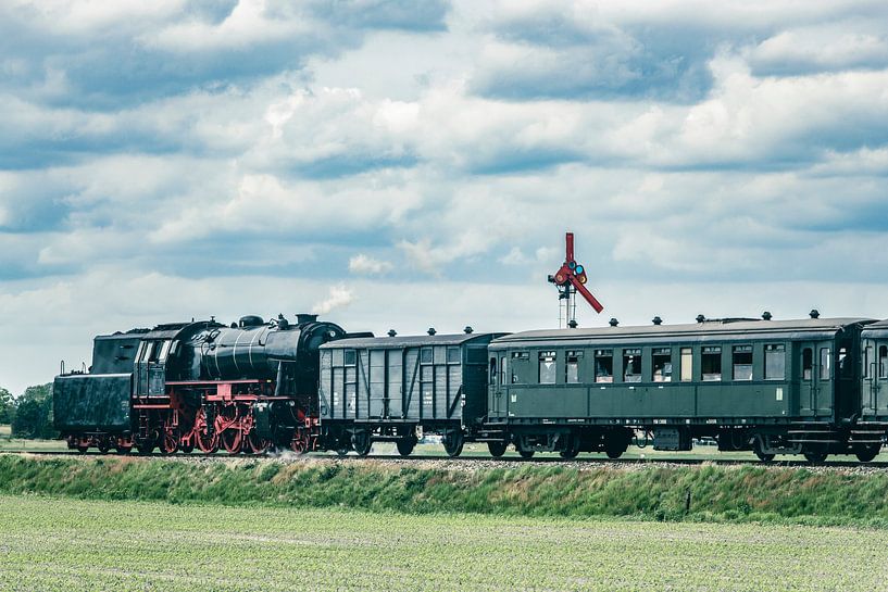 Steam train driving through the countryside by Sjoerd van der Wal Photography