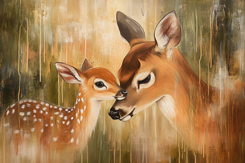 Cerfs et jeunes en harmonie par Imperial Art House