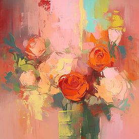 Moderne Bloem van Abstract Schilderij
