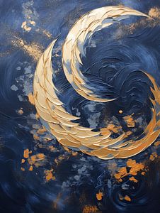 Tourbillon d'or sur Peinture Abstraite