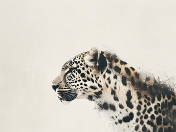 Fluistering van de Wildernis - Luipaard in Monochrome Tinten van Eva Lee