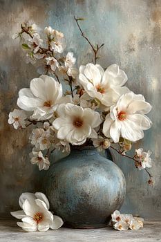 Magnolia Stilleven Schilderij - Donker Romantisch en Tijdloos