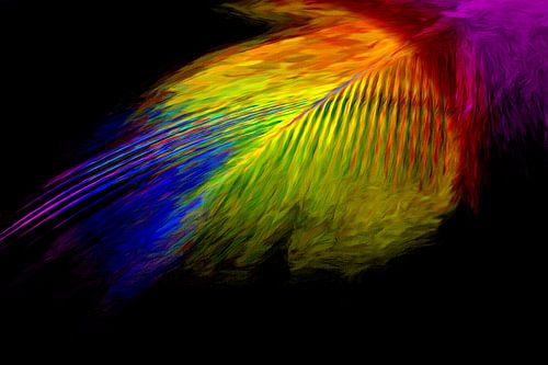 Pelzige Federfantasie gezeichnet