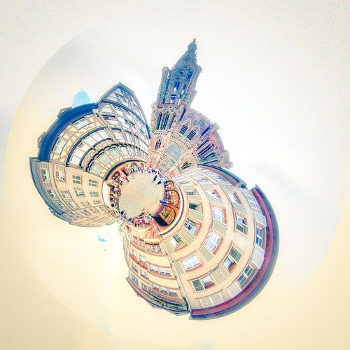 Mini-planeet 360° Notre-Dame kathedraal van Straatsburg.