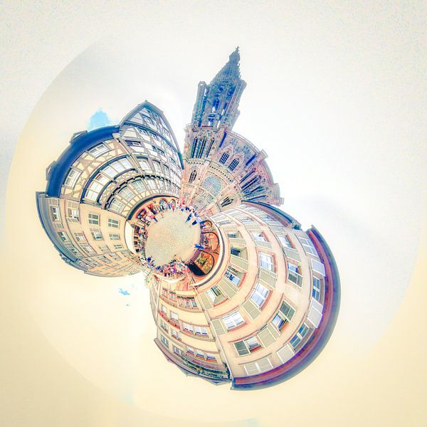 Tiny planet 360° Notre-Dame Cathedral of Strasbourg. by Paul Marnef
