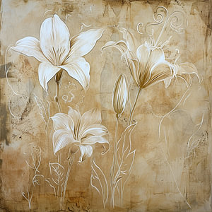 Lilien | Lilien goldene Erdtöne