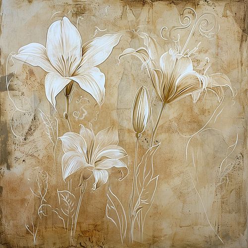 Lilies | Lilies golden earth tones by Art Whims