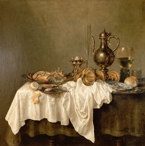 Ontbijt, met krab, Willem Claesz. Heda,