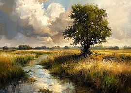 Polderlandschaft von Abstraktes Gemälde