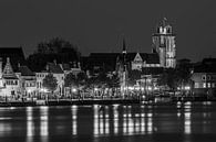 The Grote Kerk and the Groothoofd in Dordrecht in black and white by Tux Photography thumbnail