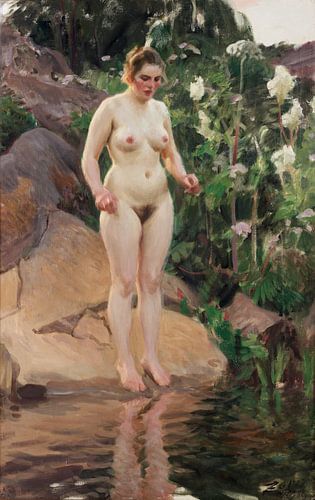 vrouwelijk naakt, archipel Bloem, Anders Zorn - 1916