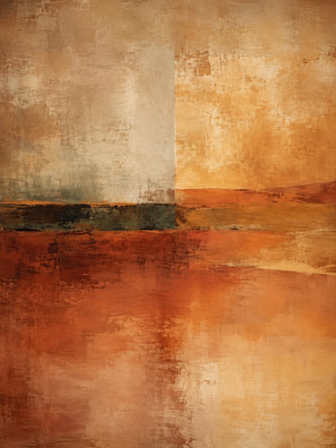 Tangerine Horizon – Warm Abstract Painting by Joriali Abstract