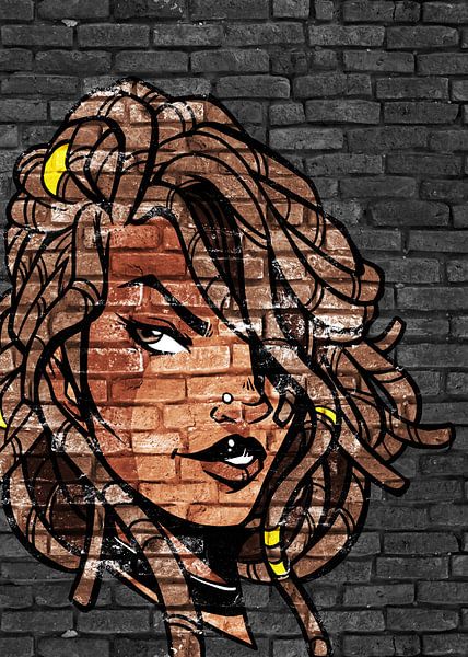 Anime Manga Girl in warm colors by KalliDesignShop