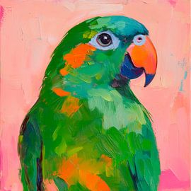 Colourful parrot portrait by Poster Art Shop