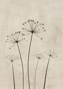 Minimalistisch Bloemenschilderij | Whisper Lines van Modern Collection