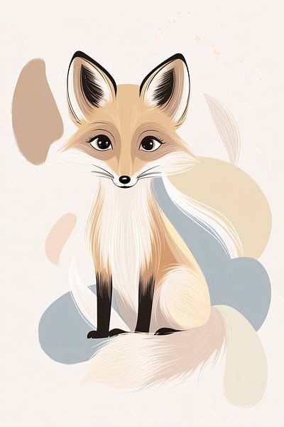 Modern illustration of a fox by Art & Soul Creations