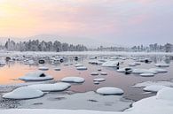 SPectacular winter landscape with pastel colours in Swedish Lapland by Krijn van der Giessen thumbnail