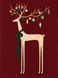 Weihnachtshirsch mit hängenden Kugeln von Mosaic Dialogue