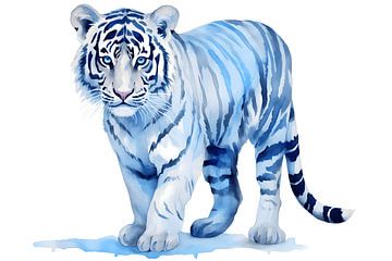 Tigre en bleu sur Uncoloredx12