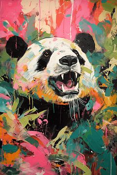 Panda in de jungle van Uncoloredx12