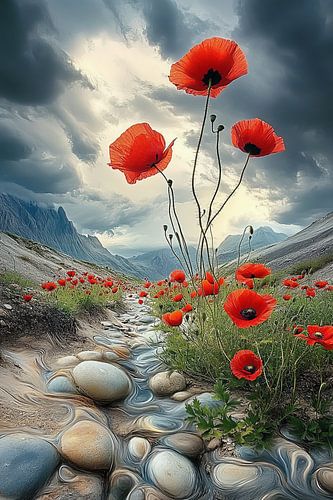 klaproos fantasie waterverf