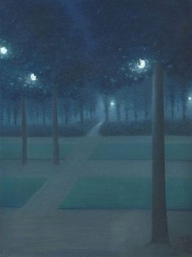 Nachte nacht in het Koninklijk Park, Brussel, William Degouve de Nuncques
