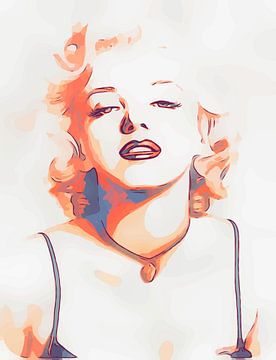 Marilyn Monroe als Pin-up in zwei Farben und einem Kleid von Atelier Liesjes