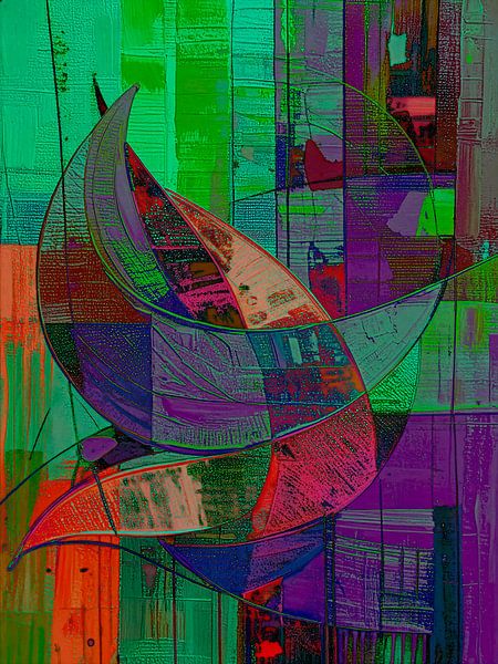 Modern Abstract painting: Colourful organic shapes. by Studio Pieternel
