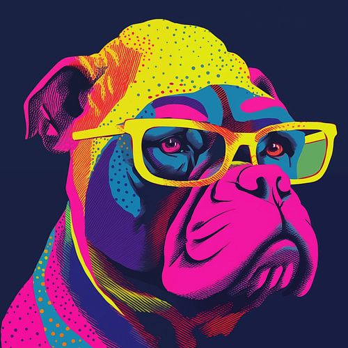 Neon buldog van Andreas Magnusson