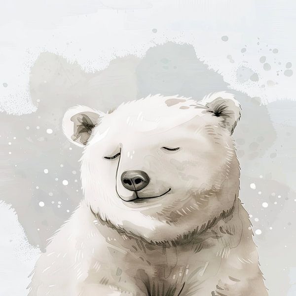 Träumender Eisbär von Poster Art Shop