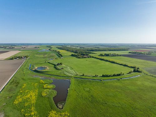 Schokland voormalig eiland in de Zuiderzee in Flevoland van boven