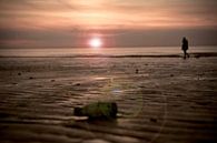 Zonsondergang strand Westende Belgie von Jasper van de Gein Photography Miniaturansicht