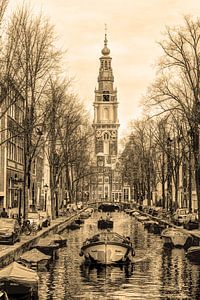 Südliche Kirche Amsterdam Niederlande Sepia