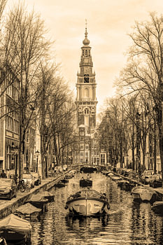 Zuiderkerk Amsterdam Nederland Sepia