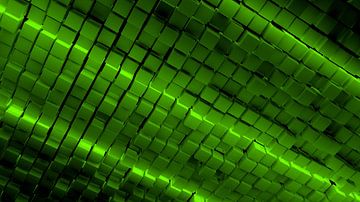Abstracte groen gekleurde kubusachtergrond van Jonas Weinitschke