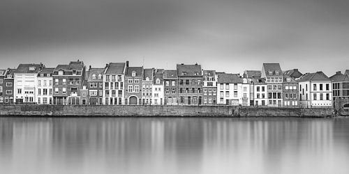 Houses along the Maas (black and white)