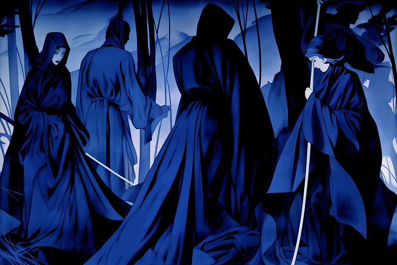 Ätherische Figuren in monochromem Blau von Art & Soul Creations