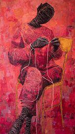 Das nahtlose Fleisch: Eine verzerrte Gestalt, die ihren eigenen zerbrochenen Körper zusammennäht von Aden Pink Studio