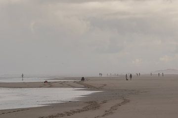 Drukte op het strand van Evert Jan Kip