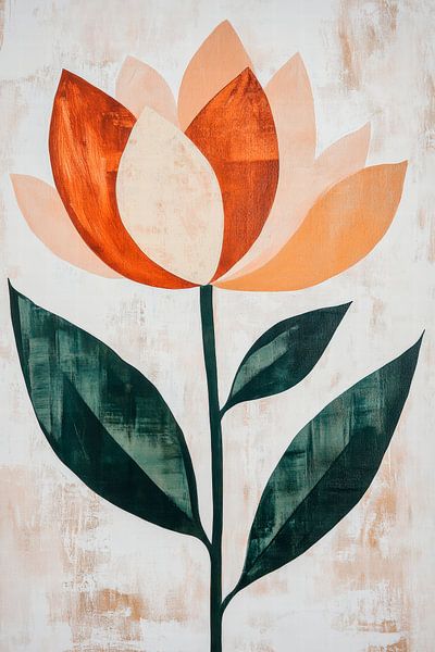 Moderne Blüte in Erdtönen von Poster Art Shop
