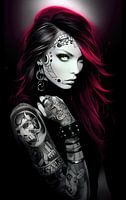 Contraste de force : Encre et rouge