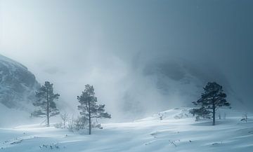 Glinsterend winterlandschap van fernlichtsicht