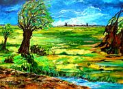 Landschaft in Ostfriesland van Eberhard Schmidt-Dranske thumbnail