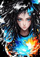 gloed anime meisje