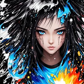 gloed anime meisje van jauhari picture graphic